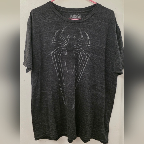 MARVEL Charcoal Spiderman Print T-shirt Men's Size Size XL - Picture 1 of 5